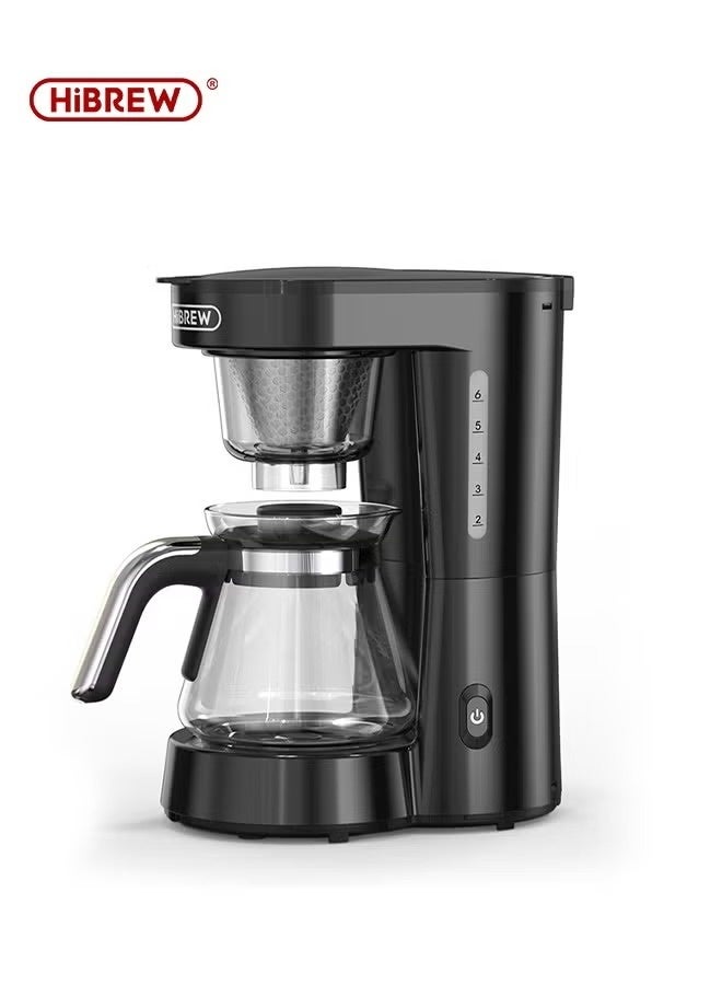 HiBREW 3 in 1 America Drip Coffee Machine Pour Over Coffee Maker Glass Teapot Hot Tea Maker H12 Black - Image 1