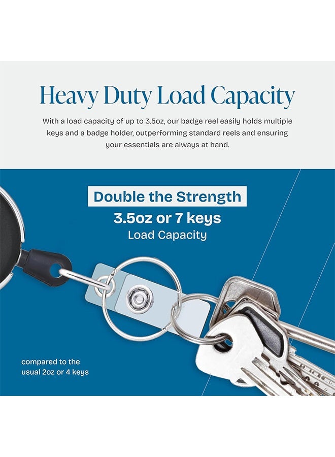 إم إكس إن حامل شارة الهوية، بكرة شارة قابلة للسحب مع حلقة مفاتيح ومشبك لحاملي بطاقات الهوية، حامل بطاقات سفينة الرحلات البحرية للممرضات والمعلمين وموظفي الأمن والنساء والرجال (بكرتان قابلتان للسحب + 2 حافظة هوية + 2 حبل منفصل) - Image 5