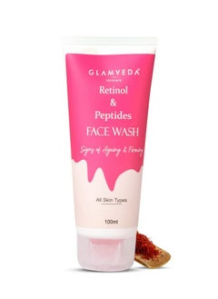 Glamveda Retinol & Saffron Anti Ageing Face Wash For Youthfull & Glowing Skin Reduce Signs Of Ageing No Paraben Sls Silicone 100Ml  - Image 1