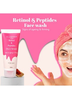 Glamveda Retinol & Saffron Anti Ageing Face Wash For Youthfull & Glowing Skin Reduce Signs Of Ageing No Paraben Sls Silicone 100Ml  - Image 3