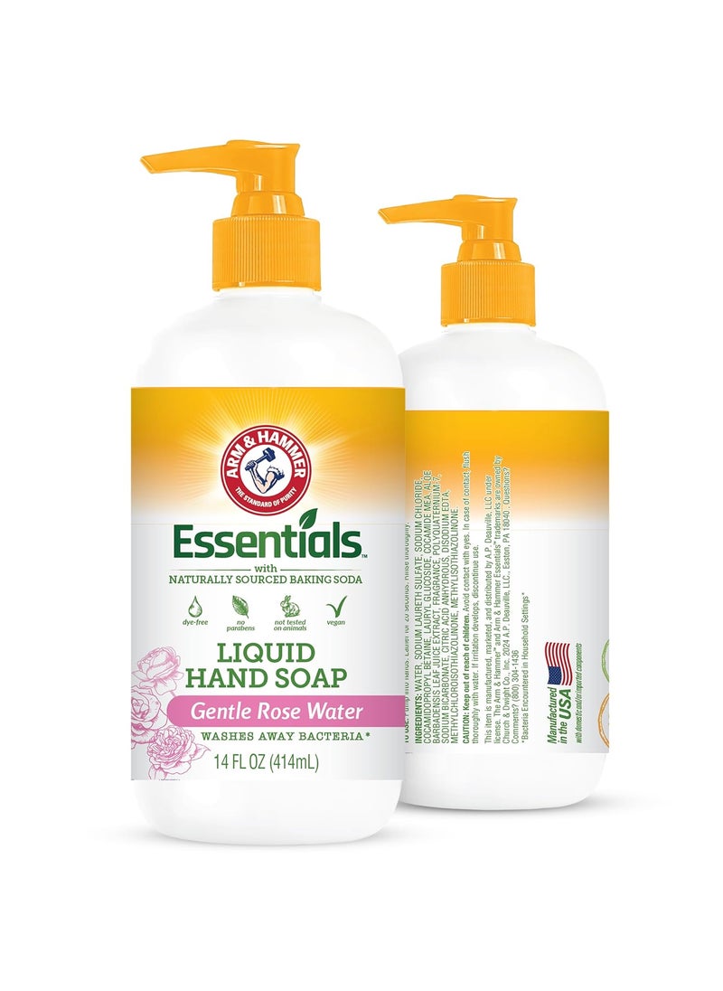 Arm & Hammer - Arm & Hammer Liquid Hand Soap for Skin Cleaning - Cleanser for Kitchen & Bathroom with Gentle Rose Scent - Natural Hand Soap Cleanses, Softens 14 FL Oz (414ml) - Image 1