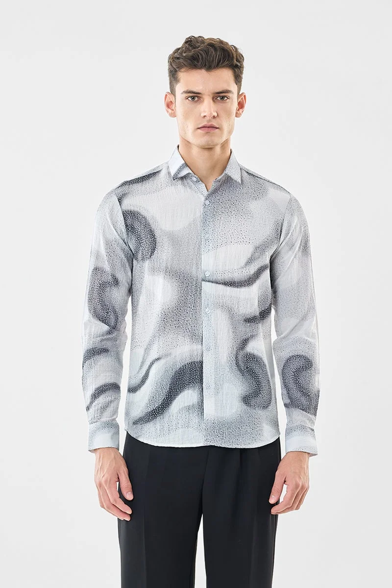 سنيتش قميص مجعد بقصة ضيقة مجردة