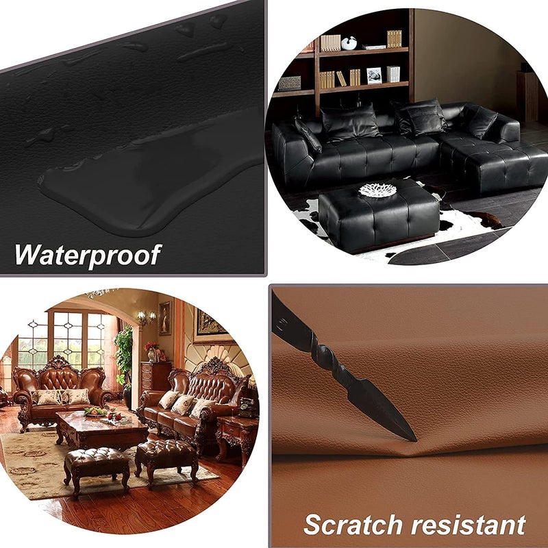 HAPPYMATES Leather Smooth Solid Color Faux Leather Sheets Roll Very Suitable for Making Crafts, Leather Earrings, Bows,Sewing,Bags,DIY Crafts (30cmx24Inch, Black Leather) - Image 3
