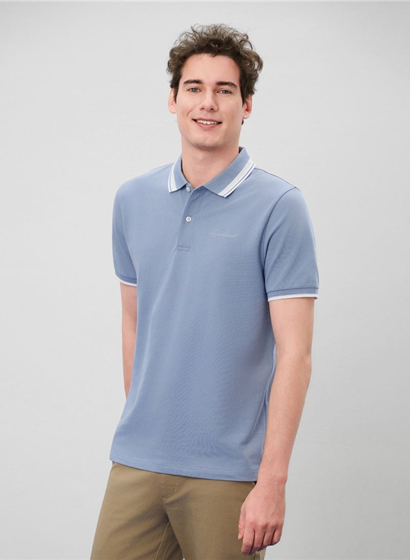 GIORDANO Men’s Slim Pique Polo with Contrast Collar & Signature Embroidery - Image 4