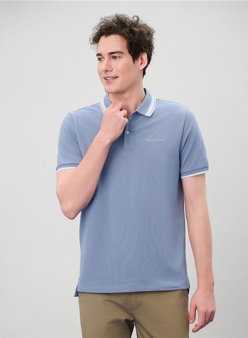 GIORDANO Men’s Slim Pique Polo with Contrast Collar & Signature Embroidery - Image 3