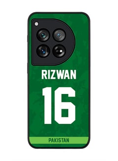 Stylizedd Rugged Black edge case for OnePlus 12R / OnePlus Ace 3 5G, Slim fit Flexible Anti Drop Thin Cover - Team Pakistan Mohammad Rizwan, Jersey No 16  - Image 1