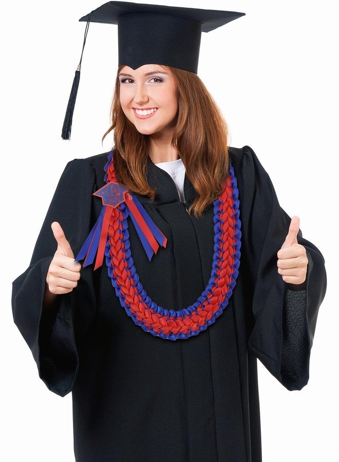 TFTAFAN Graduation Lei Class of 2026 Graduation Ribbon Leis Graduation Necklace Braided Necklaces Graduation Leis gift Party Accessories for Women and Men (6, Red and Blue) - Image 5