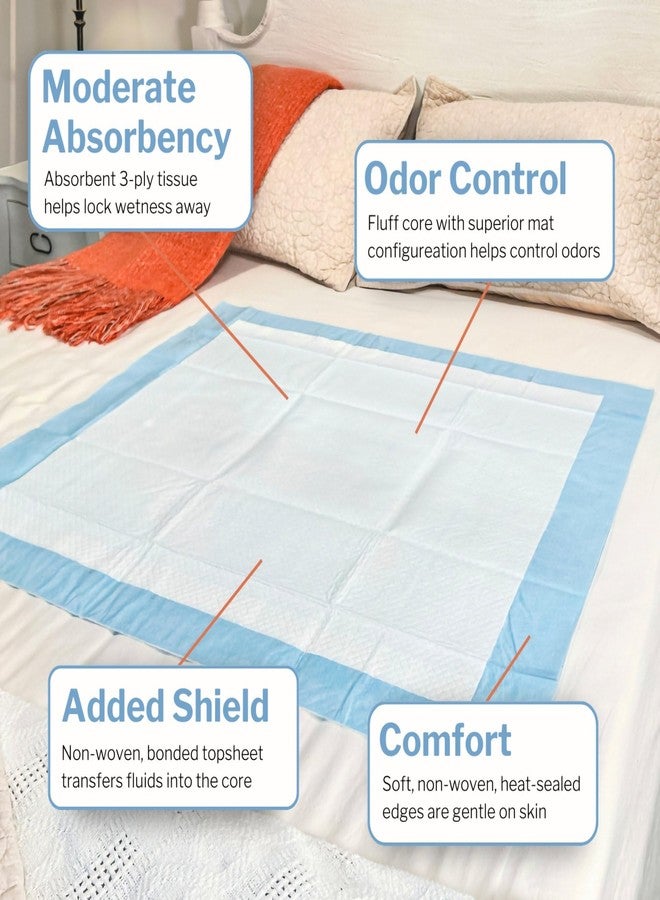 McKesson Underpads Disposable Medical Bed Pads 12" x 17" [50 Count], Heavy Absorbency, 3-Ply, Tissue Incontinence Chux Pads for Adults, Elderly, and Baby, Pee Pads - Image 3