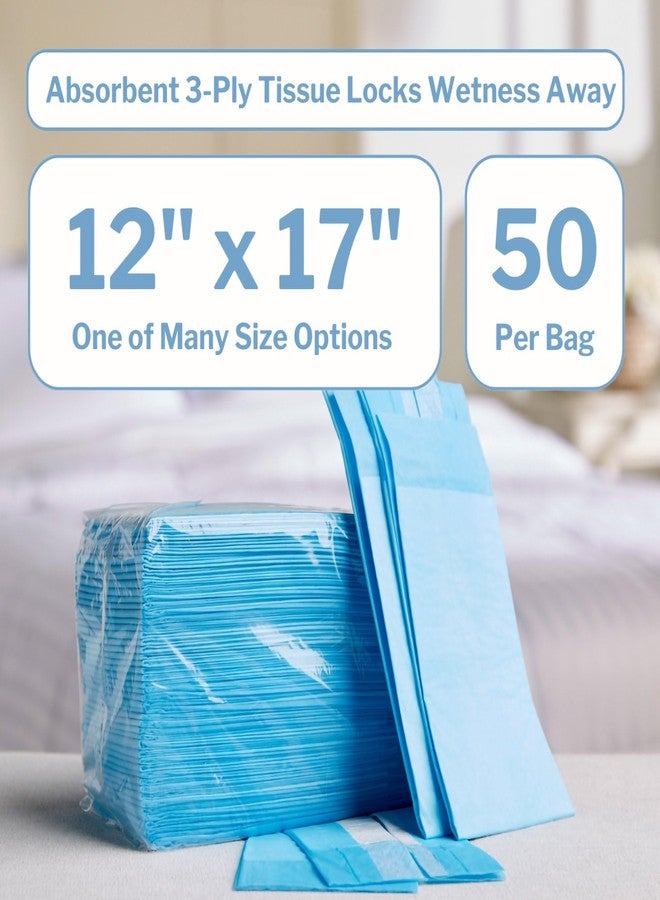 McKesson Underpads Disposable Medical Bed Pads 12" x 17" [50 Count], Heavy Absorbency, 3-Ply, Tissue Incontinence Chux Pads for Adults, Elderly, and Baby, Pee Pads - Image 2