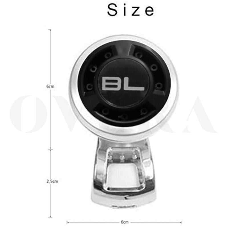 Overa 1 PC Car Steering Wheel Knob Spinner, Adjustable ABS Material Car Steering Wheel Knob Assist with Metal Bearing for Cars, Trucks (BL Silver Ring) - Image 3
