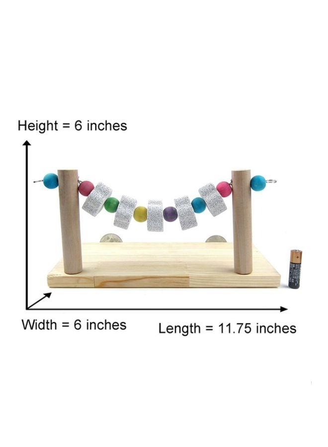 Pet Wood ledges Platform, Wooden Chinchilla Ledges Platform with Lava Ledge Blocks Chew Toys Pet Cage Resting Wooden Shelf Chinchilla Cage Accessories for Hamster -s Chinchilla Parrot Chipmunk Squir - Image 2