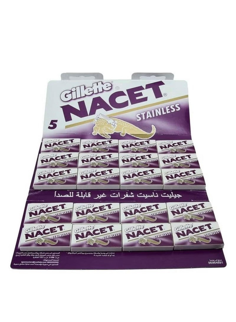 Gillette 100 Stainless Steel Double Edge Razor Blades NACET - Image 1