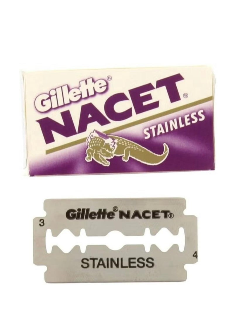Gillette 100 Stainless Steel Double Edge Razor Blades NACET - Image 2