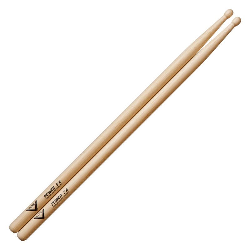 Vater Power 5A Wood Tip Hickory Drum Sticks, Pair - Image 1
