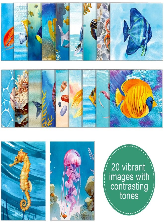 Glenmal 20 Pcs Dementia Products for Elderly Alzheimers Activities Ocean Life Reusable Water Painting Pads with 1 Painting Brush for Elderly Drawing Gifts - Image 4