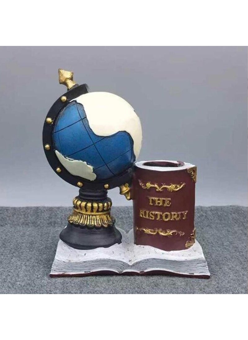 Keyfim Shop - World Globe Desktop Pen Holder Figurine - Image 1