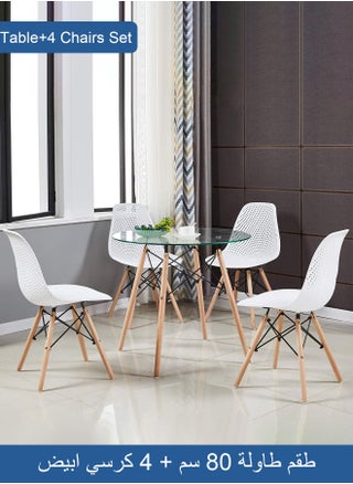 4 White Mesh Chairs