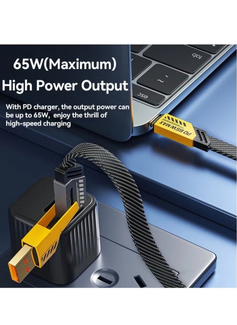 TIGER - 4-in-1 Multi Charging Cable, 120CM [65W] Fast Charging - iPhone 16/15/14/13 Pro Max, Airpods, iWatch, iPad, MacBook, Samsung S24/S23/S22 & Google (2M) - Image 1