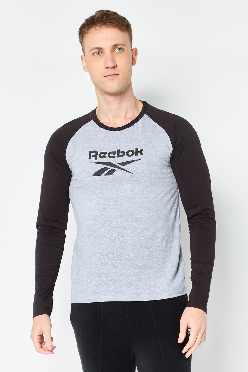 Reebok Men Sportswear Fit Long Sleeve Outdoor T-Shirt, Grey - Image 1