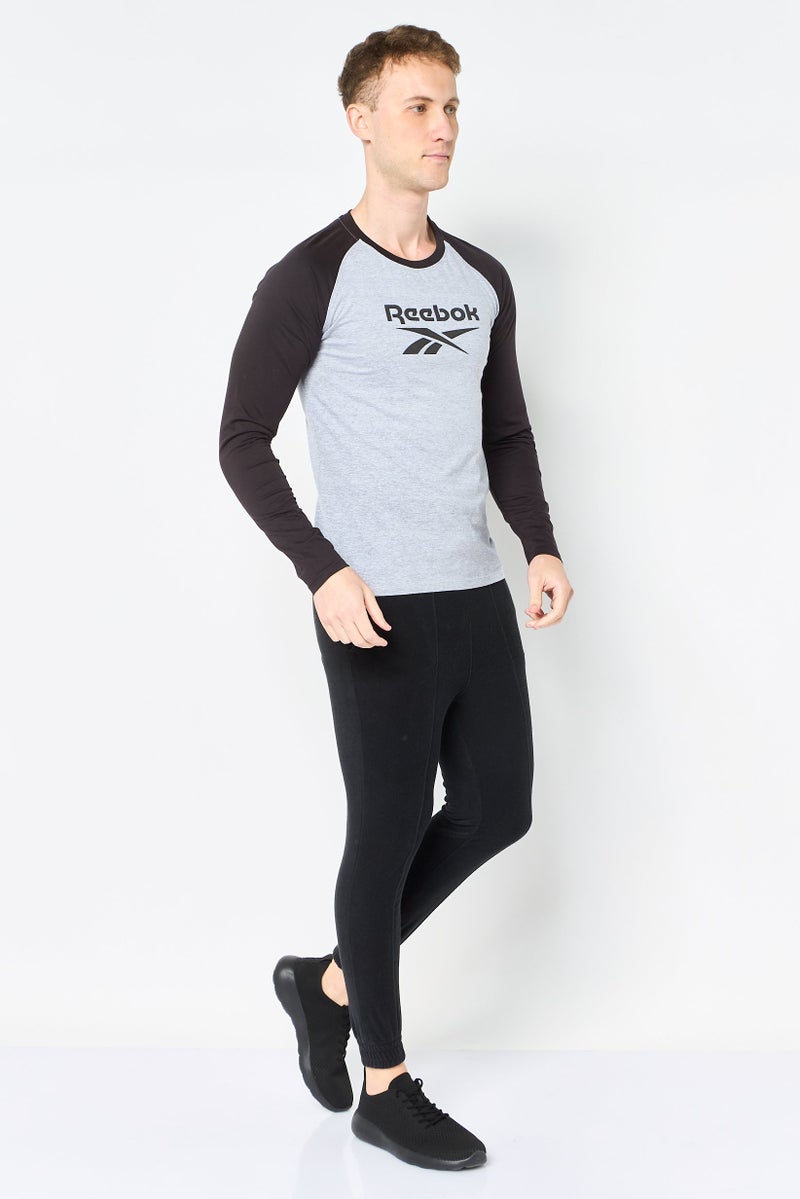 Reebok Men Sportswear Fit Long Sleeve Outdoor T-Shirt, Grey - Image 2