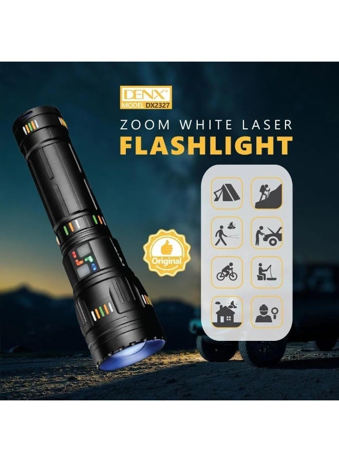 دينكس مصباح يدوي للتخييم بتقنية LED عالي السطوع مزود بوظيفة التكبير والتركيز، ، قابل لإعادة الشحن، من DENX DX2327 - Image 2