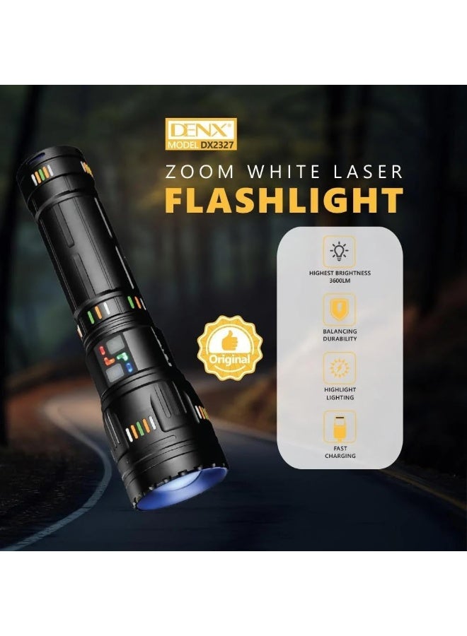 دينكس مصباح يدوي للتخييم بتقنية LED عالي السطوع مزود بوظيفة التكبير والتركيز، ، قابل لإعادة الشحن، من DENX DX2327 - Image 3