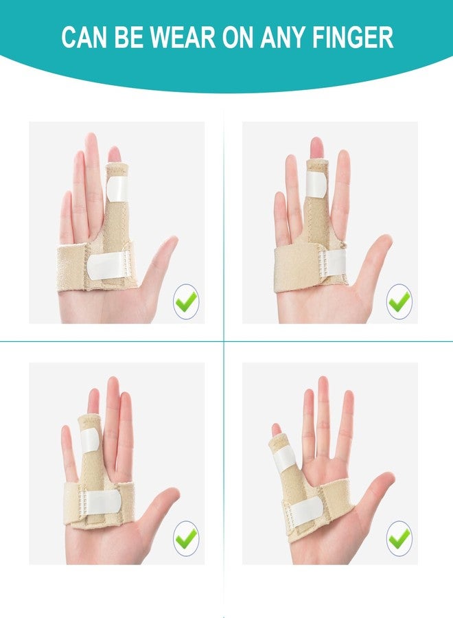 Promifun Finger Braces, Trigger Finger Splints for Straightening, Mallet Finger and Broken Finger, Finger Straighteners Provide Support and Relieve Pain - Khaki - Image 3