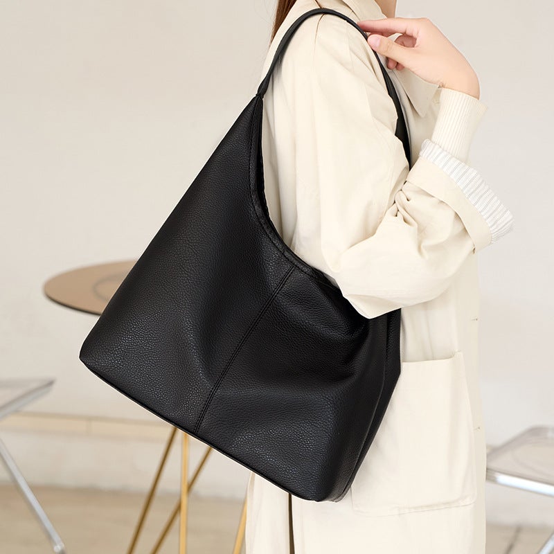 2023 New Texted Litchi Pattern Large Bag Fashionable Vintage Shoulder Crossbody Bag Women'S Large Capacity Class Bag - Image 3