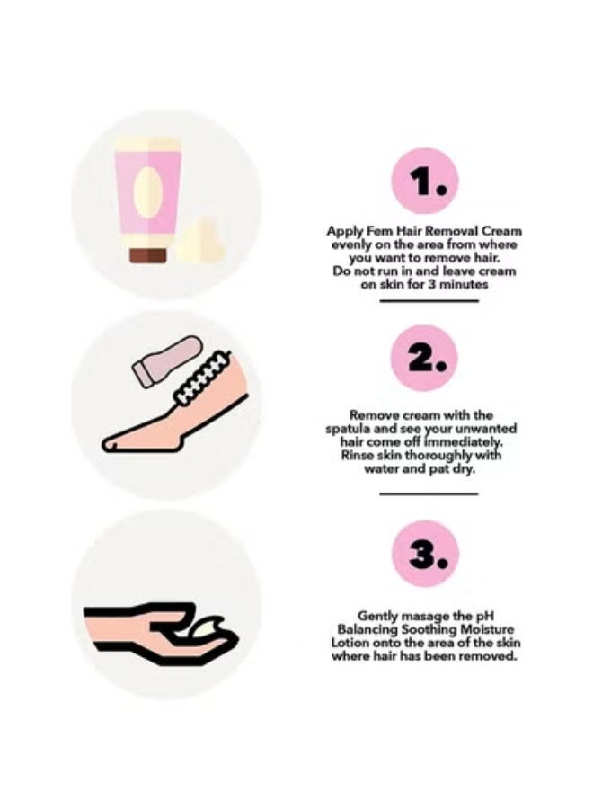 Fem USA Hair Removal Cream with Rose for Softening Skin 120g - Image 5