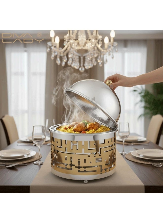 ديفا ليدي 🔥 سخان طعام فاخر بسعة 5 لتر – ارتفاع 30 سم وقطر 29 سم | مثالي للبوفيهات والعزائم الراقية ✨ - Image 1