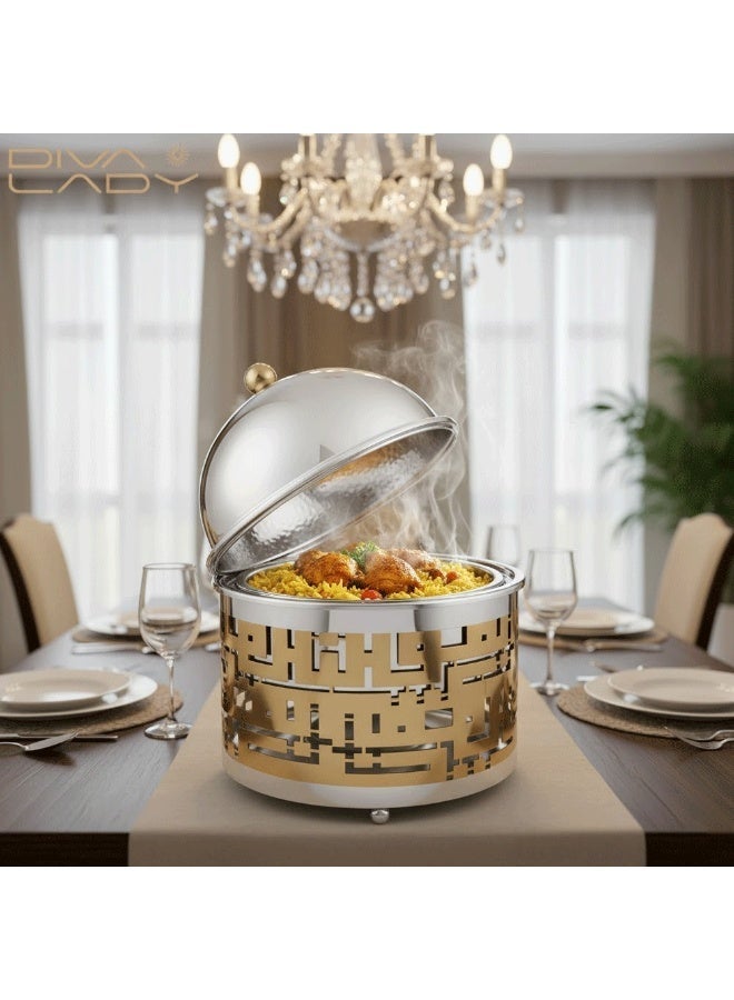 ديفا ليدي 🔥 سخان طعام فاخر بسعة 5 لتر – ارتفاع 30 سم وقطر 29 سم | مثالي للبوفيهات والعزائم الراقية ✨ - Image 5