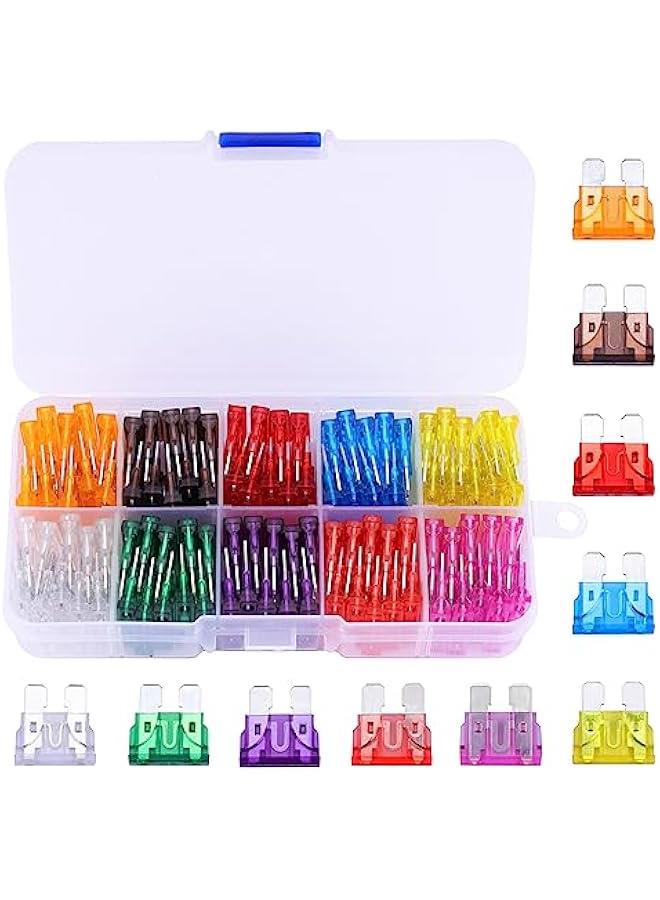 Blade Fuse Assortment Auto Car Motorcycle Fuses - Standard & Mini Size (2A/3A/5A/7.5A/10A/15A/ 20A/25A/30A/35A/40A/50A) Replace Fuses for Car/SUV/RV/Truck/RV/Truck/Motorcycle/Boat 100pcs  - Image 1