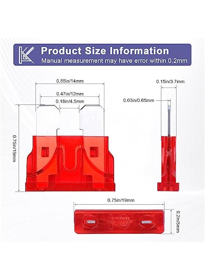 Blade Fuse Assortment Auto Car Motorcycle Fuses - Standard & Mini Size (2A/3A/5A/7.5A/10A/15A/ 20A/25A/30A/35A/40A/50A) Replace Fuses for Car/SUV/RV/Truck/RV/Truck/Motorcycle/Boat 100pcs  - Image 3