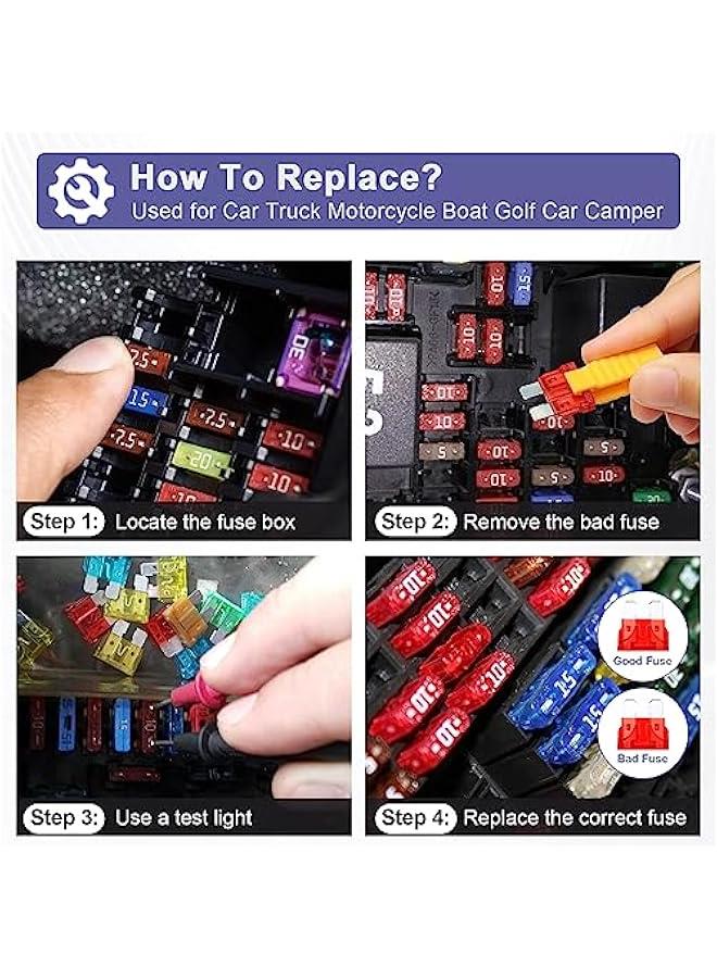 Blade Fuse Assortment Auto Car Motorcycle Fuses - Standard & Mini Size (2A/3A/5A/7.5A/10A/15A/ 20A/25A/30A/35A/40A/50A) Replace Fuses for Car/SUV/RV/Truck/RV/Truck/Motorcycle/Boat 100pcs  - Image 5