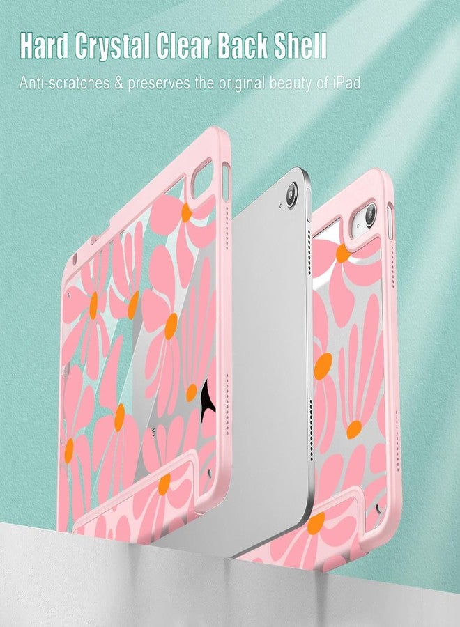 May Chen for iPad (A16) 11th Generation Case 11 Inch 2025, iPad 10th Gen Case 2022 10.9 inch, Built-in Pencil Holder with Shockproof Cover Clear Transparent Back Shell Auto Wake/Sleep, Groovy Flower - Image 4