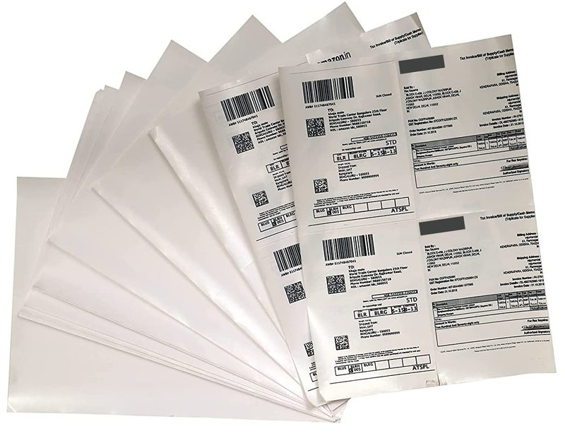 Securement Easyship Sticky Labels (A4 Size Sheet with 4 Pre-Cut Per Sheet) - to Print Easyship Order Labels & Invoice (100 Sheets) - Image 1
