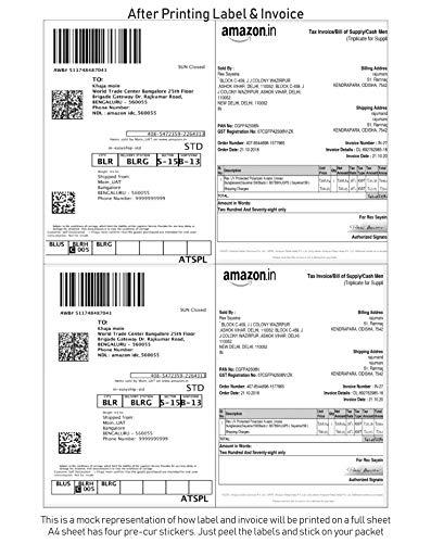 Securement Easyship Sticky Labels (A4 Size Sheet with 4 Pre-Cut Per Sheet) - to Print Easyship Order Labels & Invoice (100 Sheets) - Image 3