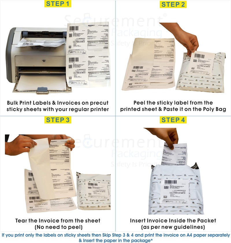 Securement Easyship Sticky Labels (A4 Size Sheet with 4 Pre-Cut Per Sheet) - to Print Easyship Order Labels & Invoice (100 Sheets) - Image 5