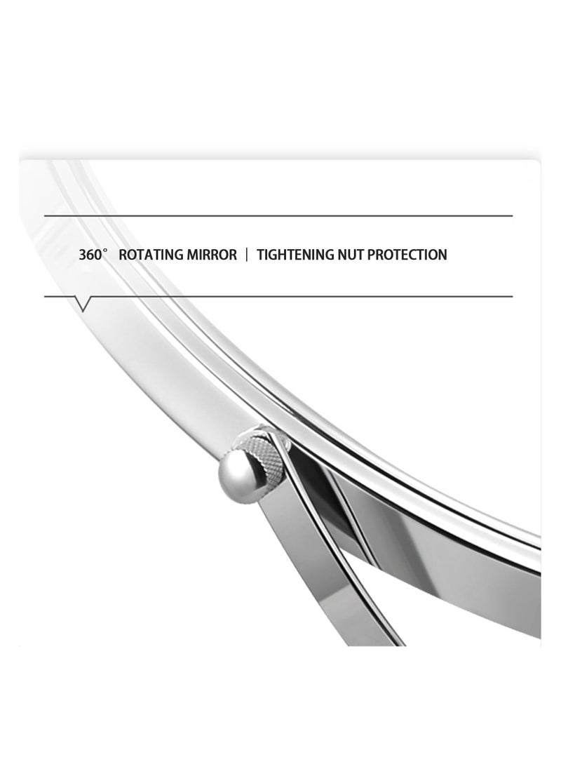 Generic - 8 Inches Round Double Sided Mirror Bathroom Tabletop Magnifying Mirrors 1x/5x Magnification - Image 1