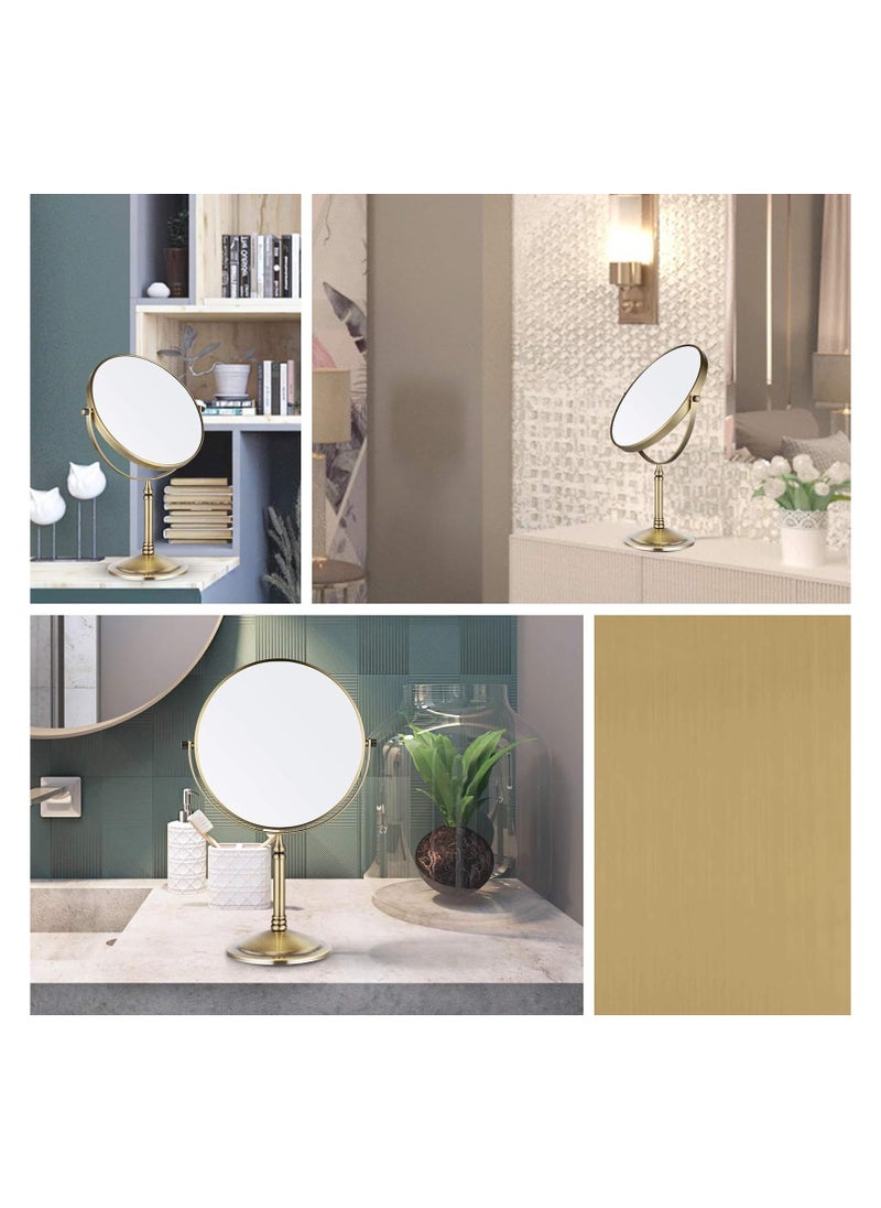 Generic - 8 Inches Round Double Sided Mirror Bathroom Tabletop Magnifying Mirrors 1x/5x Magnification - Image 1