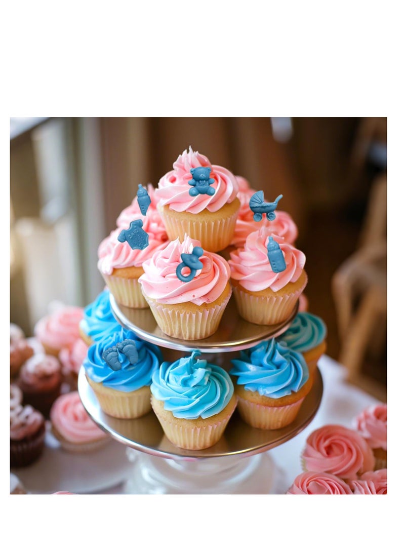 عبوتان من قوالب الشوكولاتة السيليكون لحفلات استقبال المولد - قوالب أقدام الرضيع، زجاجة الرضاعة، المصاصة، الملابس الداخلية، عربة الطفل والدببة - مثالية لحلوى الجيلي وتزيين كيك حفلات الأطفال - Image 5