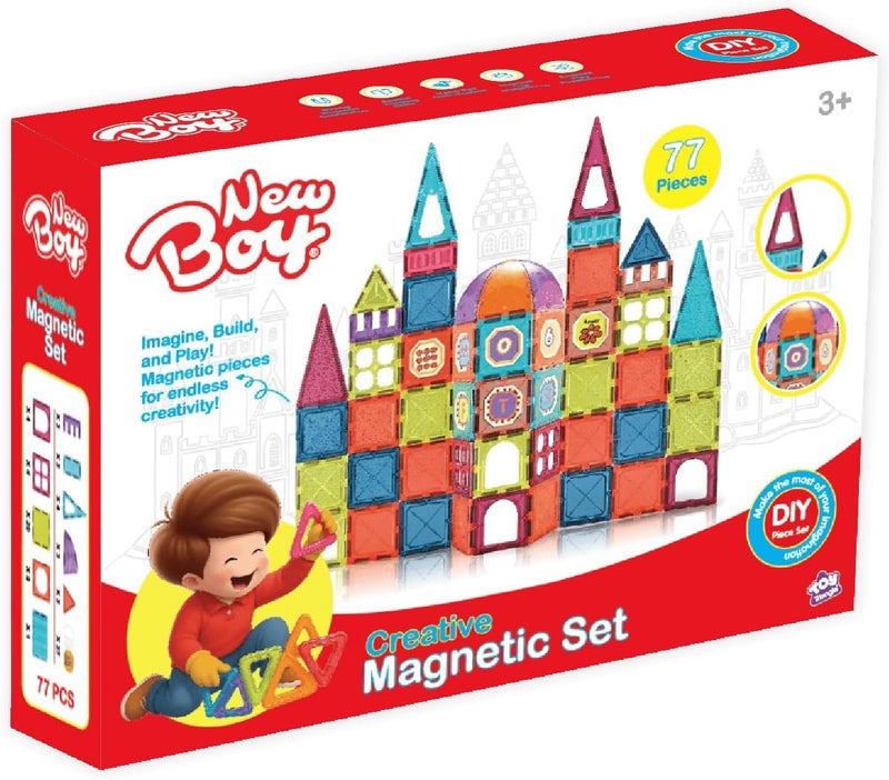 NewBoy Magnetic Building Discs Set for Kids – 77-Piece - Image 2