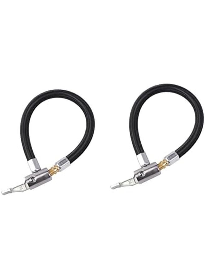 أسود 2 قطعة قفل هواء تشاك مع محول للدراجة دراجة نارية سيارة إطار نفخ سريع - Image 1