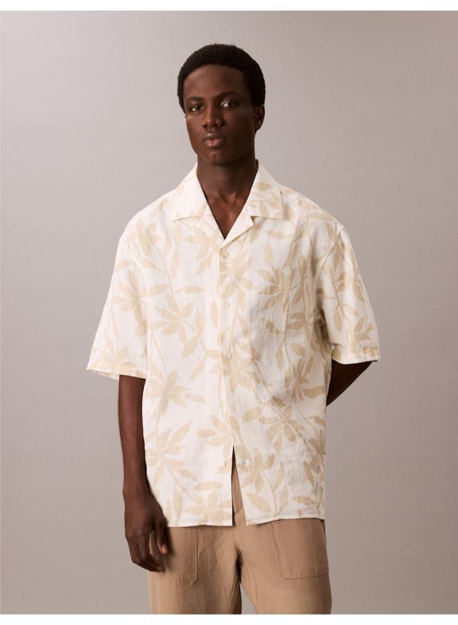CALVIN KLEIN Linen Cotton Short Sleeve Shirt - Image 1