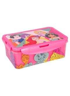 Disney Rectangular Food Container with Removable Compartments 1190 ml Food Box with Disney Princess Bright and Bold BPA Free Leak Proof Lunch Box for Kids  - Image 1