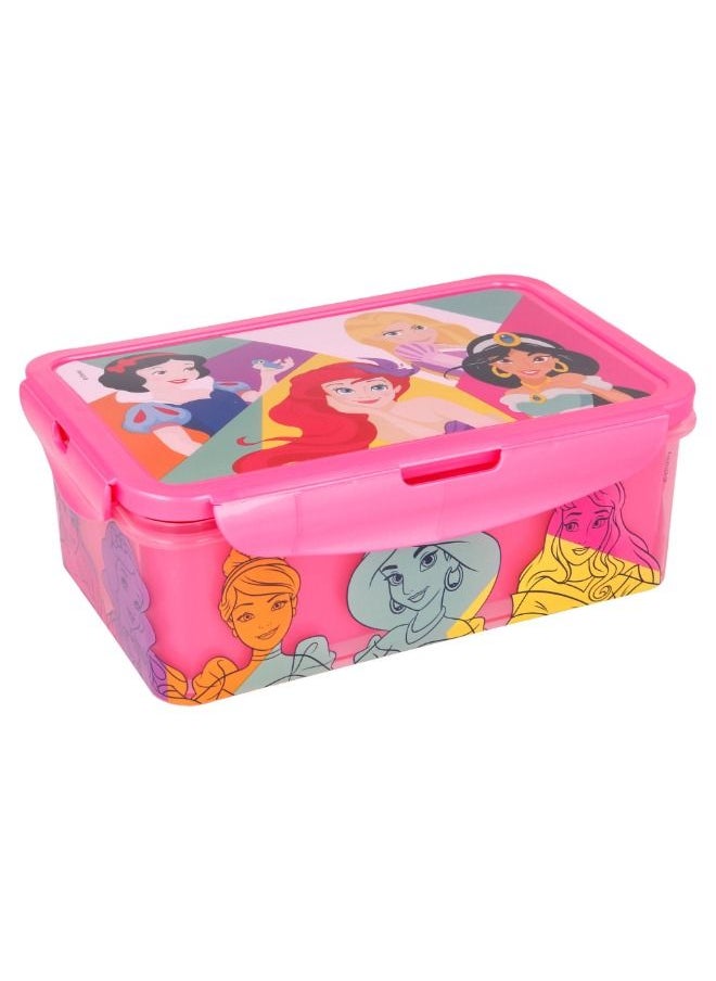 Disney - Rectangular Food Container with Removable Compartments 1190 ml Food Box with Disney Princess Bright and Bold BPA Free Leak Proof Lunch Box for Kids - Image 1