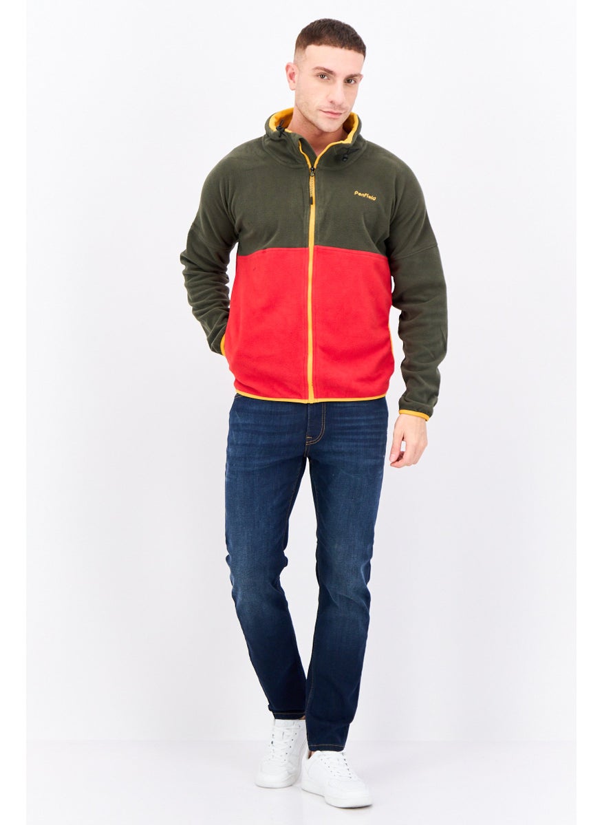 Penfield Men Colorblock Fleece Full Zip Jacket, Olive  - Image 4