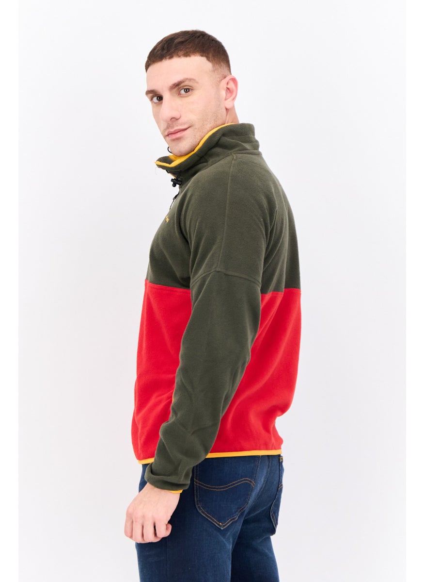 Penfield Men Colorblock Fleece Full Zip Jacket, Olive  - Image 2