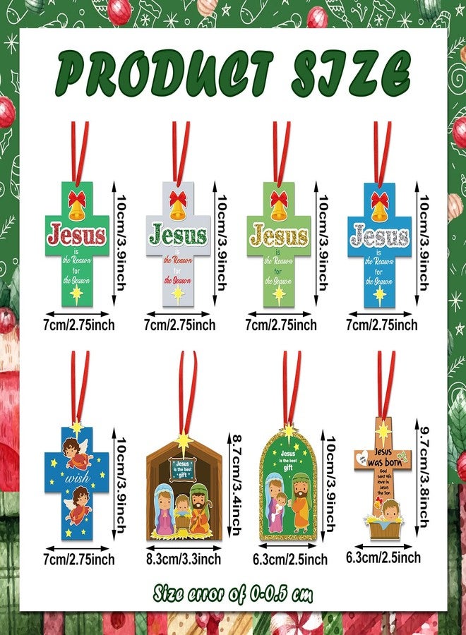 Oudain 32 Sets Nativity Craft Kits for Kids DIY Bible Christian Religious Christmas Crafts Jesus is The Reason Ornament Christian Sunday School Crafts for Kids Xmas Party Fun Preschool Classroom Activities - Image 2