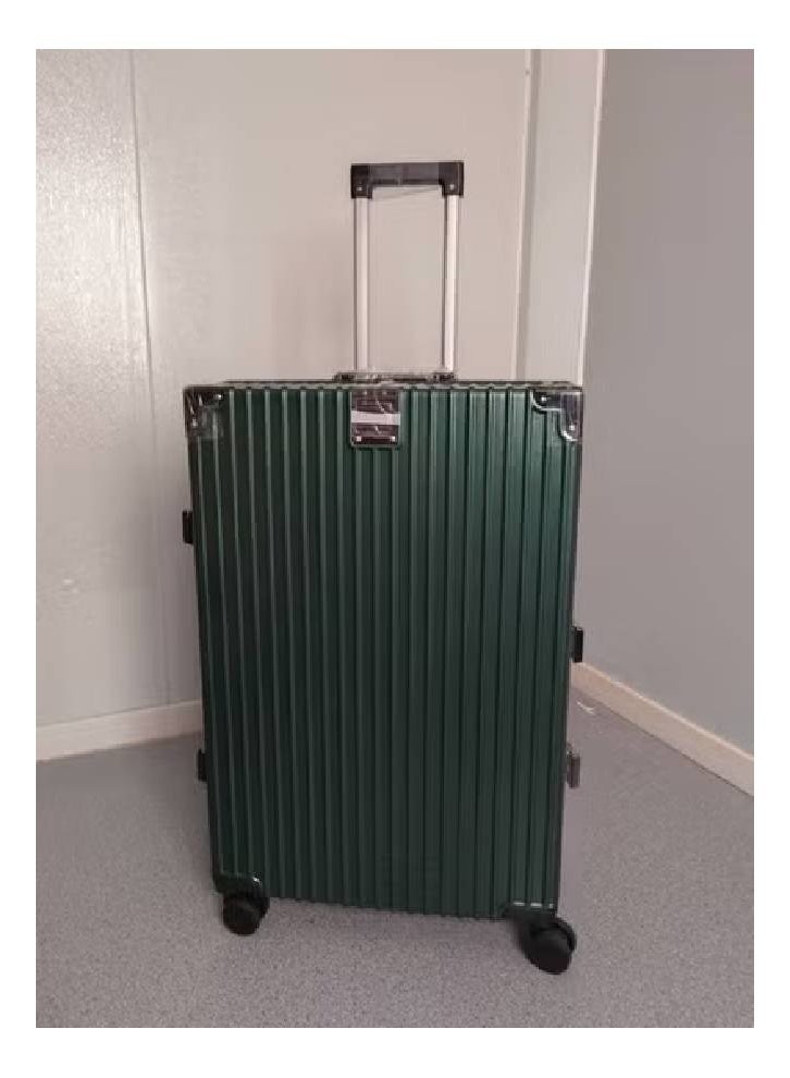 NKX Set of Three Aluminum Hard Shell Trolley Green Suitcases with 4 Spinner Wheels Size 20*24*28 Inches  - Image 2